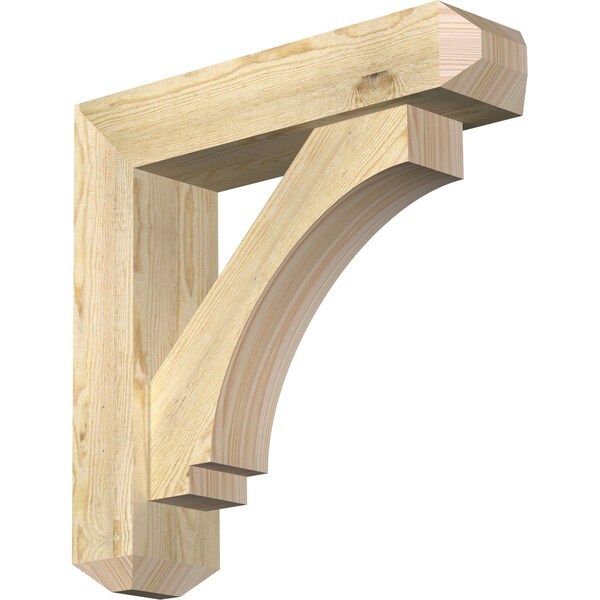 Ekena Millwork Imperial Craftsman Rough Sawn Bracket w/ Offset Brace, Douglas Fir, 6"W x 24"D x 24"H BKT0604X24X24IMP04RDF - main